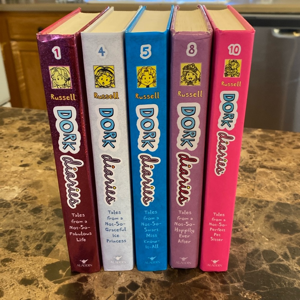 Hardcover Dork Diaries Books 1,4,5,8 & 10